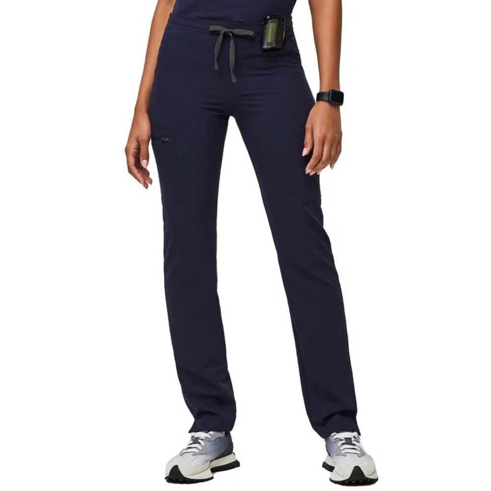 FIGS Women's Yola Skinny Slim Navy Blue Drawstring Scrub Pants XL